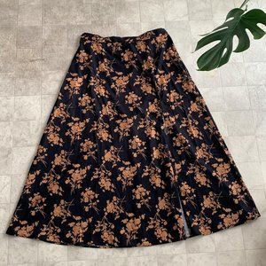 Once-Worn Shein Floral Skirt with High Slit